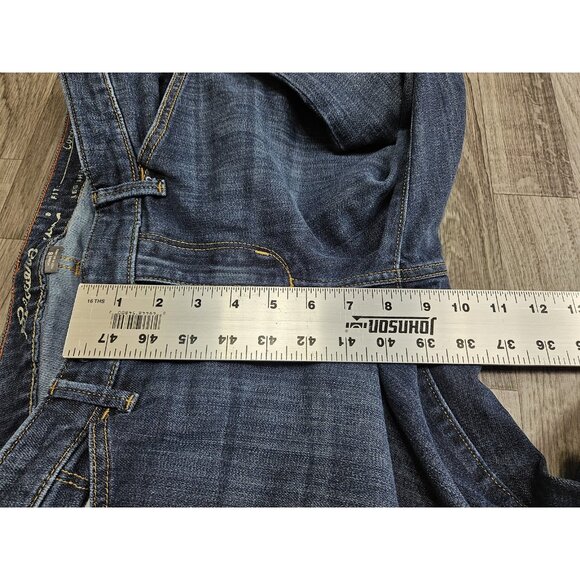 Eddie Bauer Jeans Womens 8 Curvy Trouser Denim Pants Wide Leg Specially Dyed - Picture 14 of 15